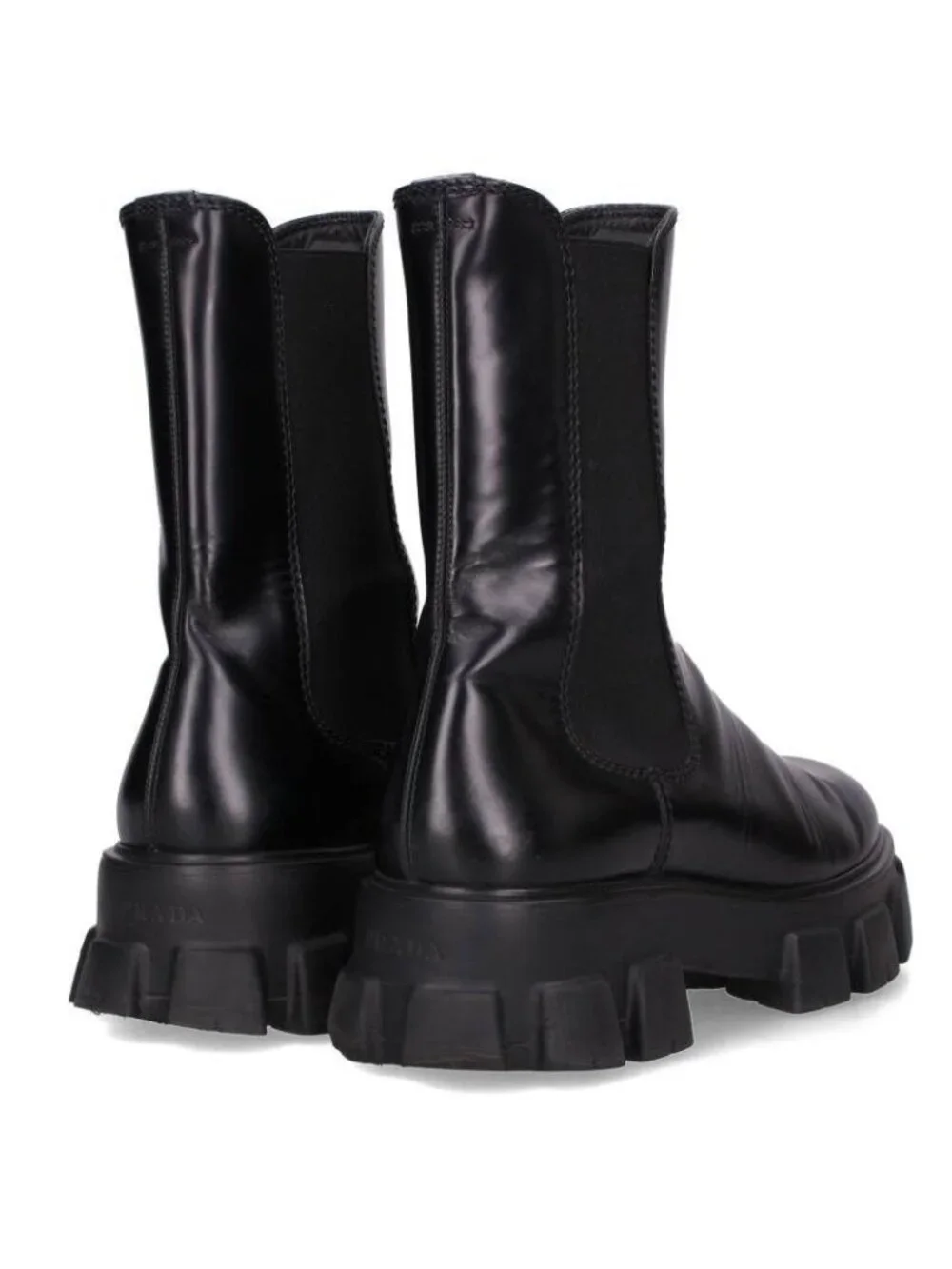 Prada Monolith Chelsea Leather Boots 9.5